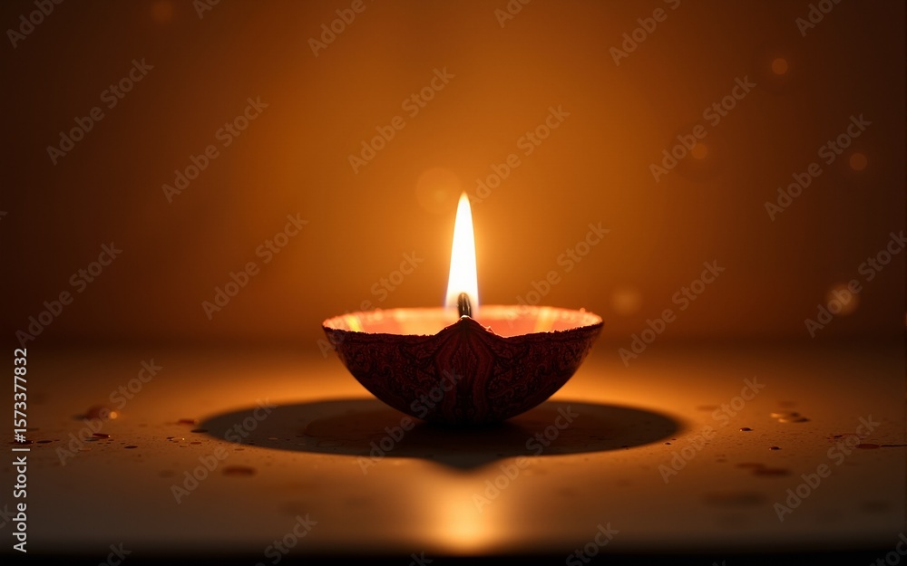 Simple Diya Lamp, Warm Colors, Peaceful Scene. High quality Simple Diya Lamp, Warm Colors, Peaceful Scene. High quality