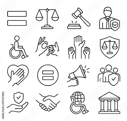 Gardening tools icon collection, garden equipment and tool symbols. horticulture set