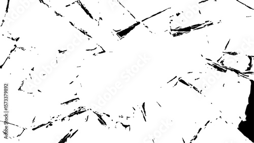 Crack effect collage of broken glass on white background.