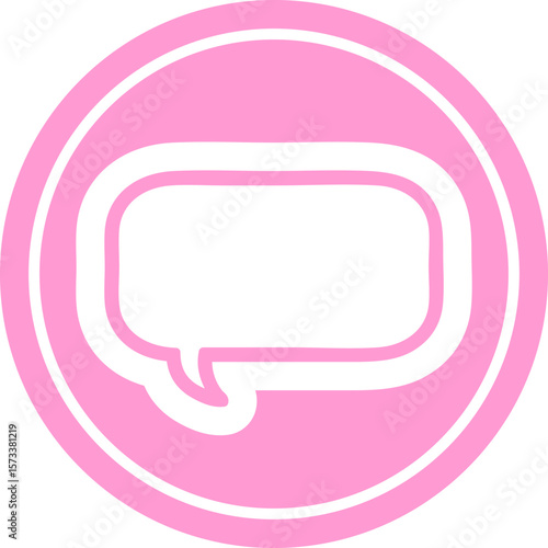 Wallpaper Mural speech bubble circular icon symbol in bright neon color Torontodigital.ca