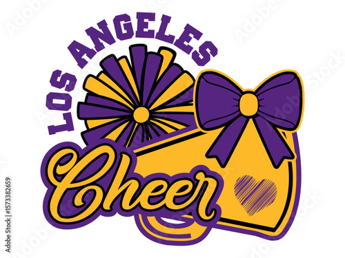Cheerleader Pompom, Megaphone and Bow