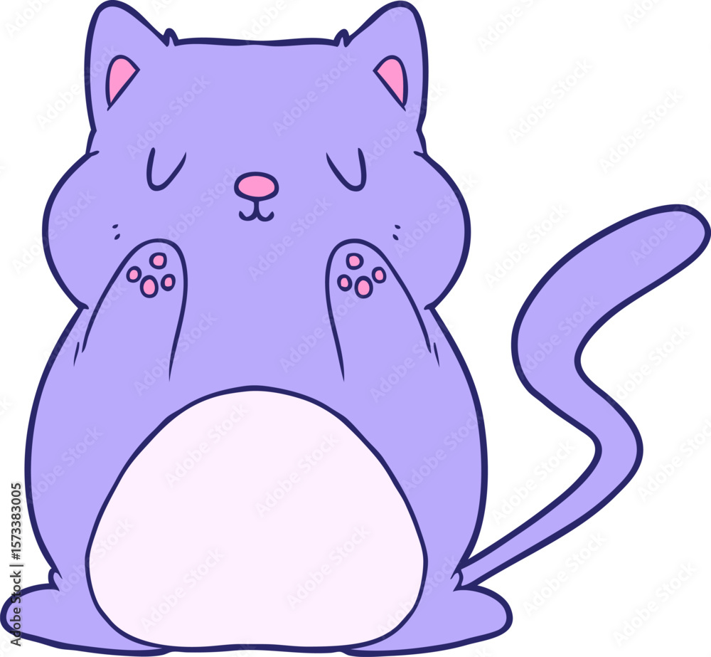 Fototapeta premium cartoon cat in bright neon color