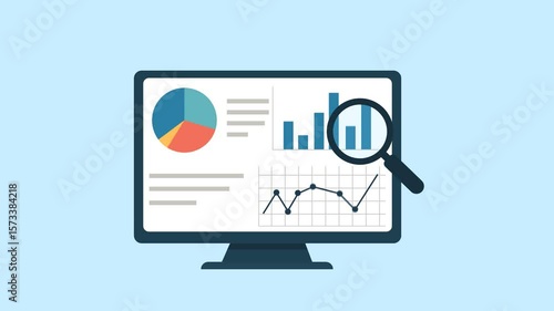 Data Analytics Dashboard Animation, Business and Statistics Motion Graphic