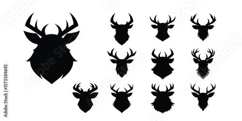 Deer Head Logo Vector Icon Design.