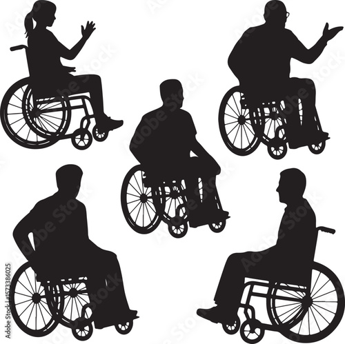 Wheelchair Silhouette vector illustration