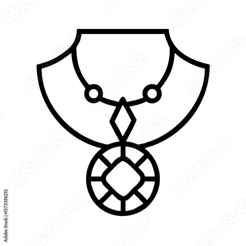 Elegant necklace design with intricate pendant in minimalist style  