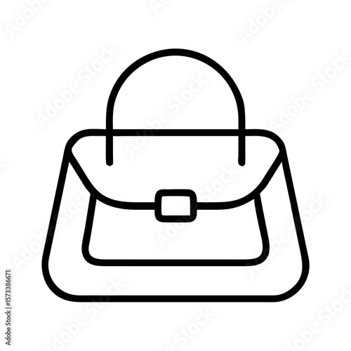 Handbag icon in minimalist design with simple line art  