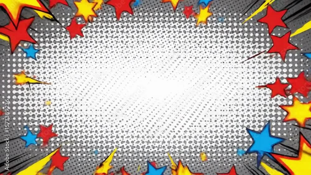 Animated Comic Book Style Starburst Background