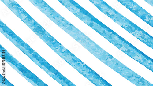 Abstract watercolor painting featuring diagonal blue stripes on a white background with a textured effect