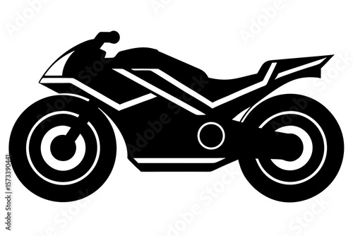 Sport Bike Icon – Modern Motorcycle Silhouette for Racing and Speed Graphics