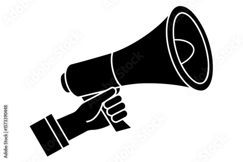 Megaphone Icon – Loudspeaker Silhouette for Announcement and Promotion Design