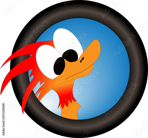 Cartoon Bird Looking Out Window
Теги