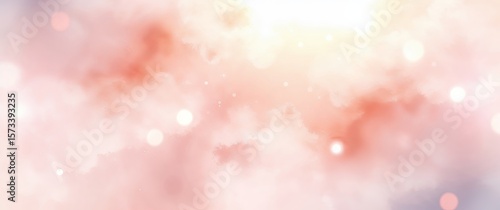 Abstract pink and orange background with soft bokeh lights creating dreamy atmosphere