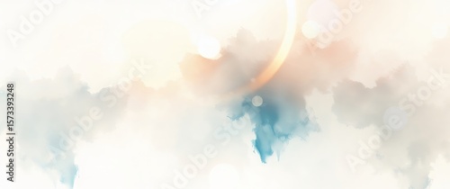 Abstract background creating a soft pastel watercolor effect with bokeh lights