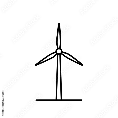 wind turbine on white background vector