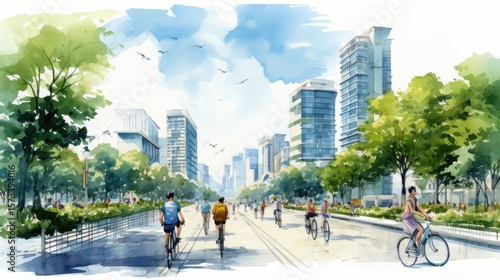 Biking through urban landscapes in modern cities scenic views lifestyle photography daylight conditions