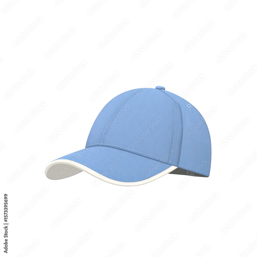 Stylish blue baseball cap with a curved brim isolated on a white background, perfect for casual fashion and outdoor wear. Stylish blue baseball cap with a curved brim isolated on a white background, perfect for casual fashion and outdoor wear.