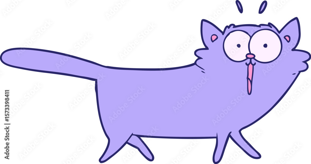 cartoon cat in bright neon color cartoon cat in bright neon color