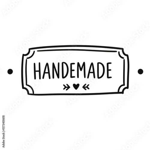 Celebrate handcrafted goods with this simple graphic ideal for promoting handmade crafts and artisan products.