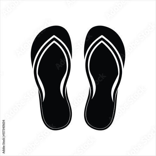 Black Flip-Flops Sandals Silhouette