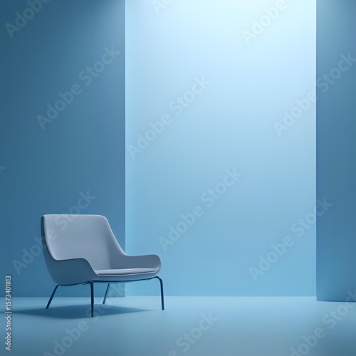 blue armchair in a room