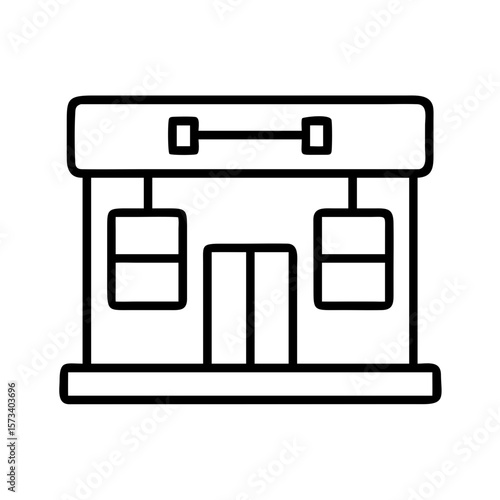 Find ski resort gondola lift station vector icon design for winter travel and mountain recreation concept