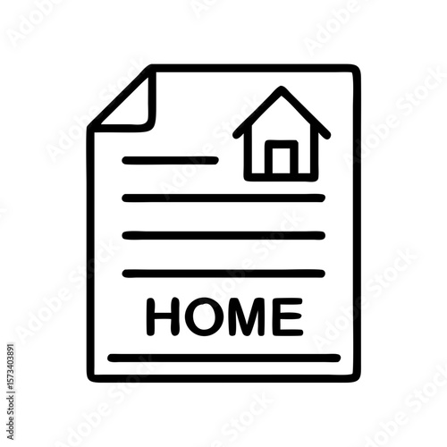 Home insurance document icon vector illustration for real estate and property investment concept design