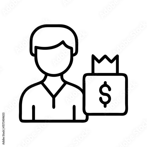 Find a financial advisor wealth management services money bag icon investment planning consultant expert