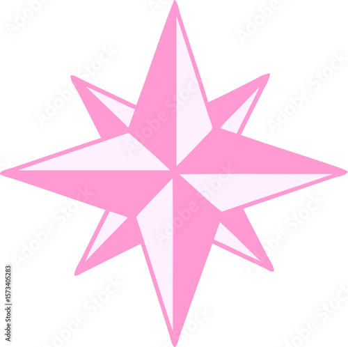 tattoo in traditional style of a star in bright neon color