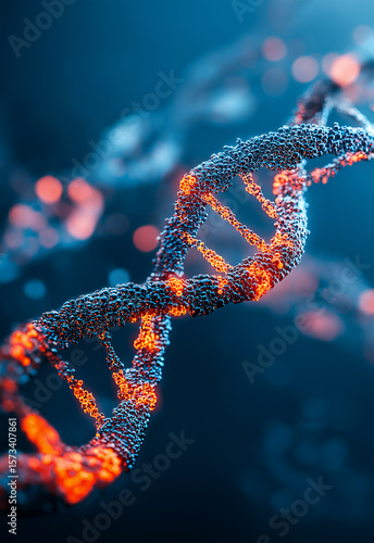 DNA Helix A Detailed 3D Rendering of Genetic Structure