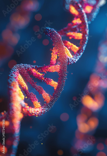 DNA Helix A Detailed 3D Rendering of Genetic Structure