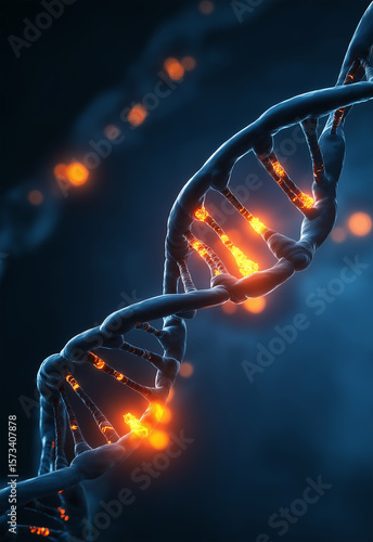 DNA Helix A Detailed 3D Rendering of Genetic Structure