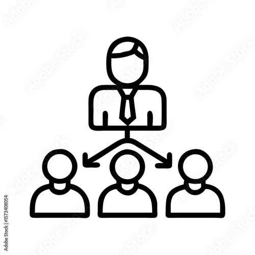 Understanding organizational chart hierarchy and management structure in business teams and company on transparent background
