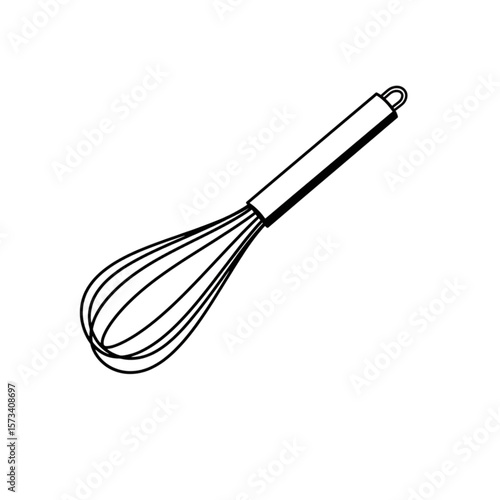Elegant whisk design for culinary projects, suitable for minimalist logos, simple icons, or as a baking element for kitchen-themed creations.