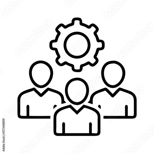 Teamwork collaboration process management icon vector illustration for business and strategy design on transparent background
