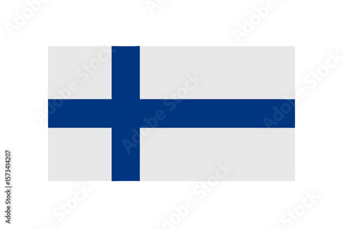 The national flag of finland with a blue nordic cross on a white background
