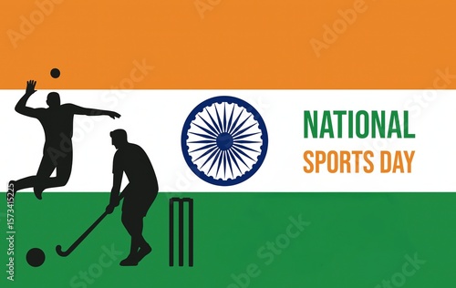 Wallpaper Mural India national sports day poster illustration. Torontodigital.ca
