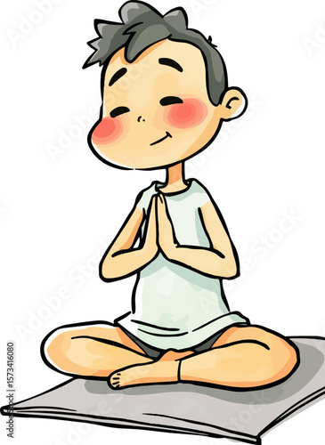Cute yogi cartoon vector illustration.