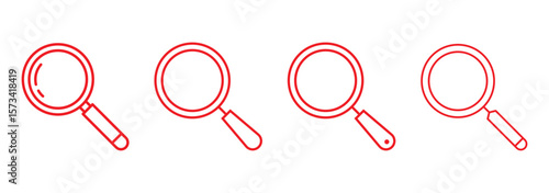 Search icon set. Magnifying glass symbol. Loupe logo. Vector