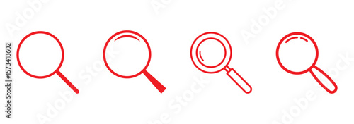Magnifying glass icon set. loupe sign with check mark, plus symbol. Search icons