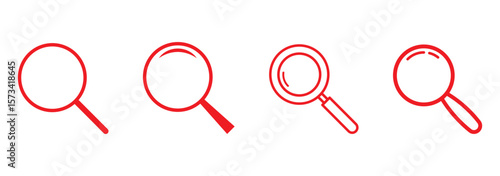 Magnifying glass icon, vector magnifier or loupe sign. Search icon vector. Vector isolated icon.