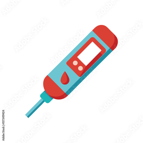 Blood Glucose Meter Illustration for Diabetes Awareness and Health Monitoring on white background