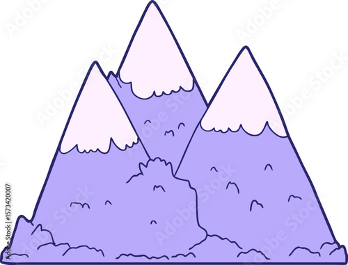 cartoon mountains in bright neon color