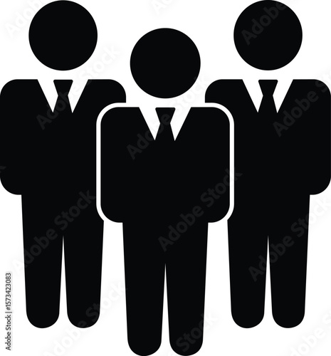 Corporate Silhouette Icon – Professional Team in Business Suits