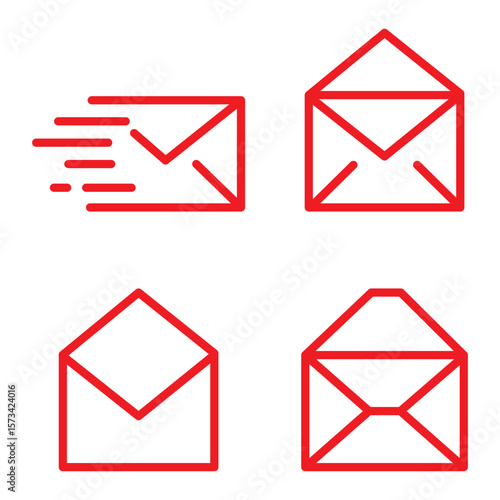 email vector icon set. mail post vector symbol. letter message envelope sign in black color. suitable for apps and websites Ui designs