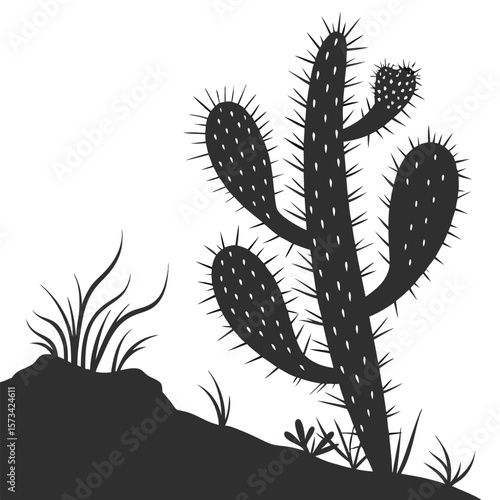 prickly pear with leaves