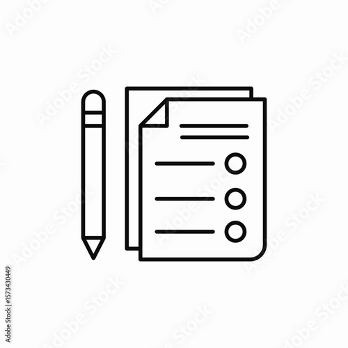 checklist pencil icon sign vector