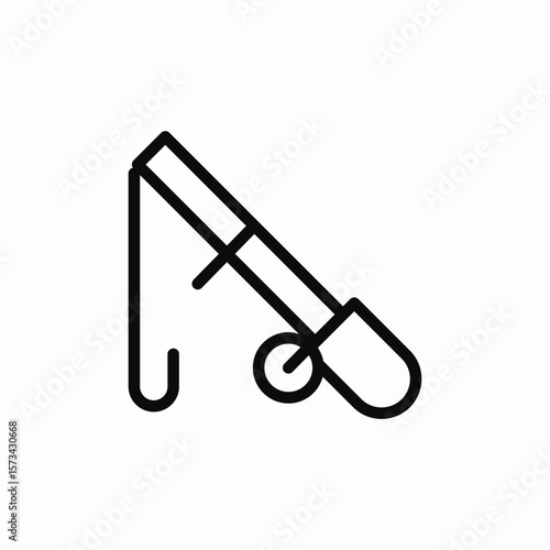 fishing rod icon sign vector