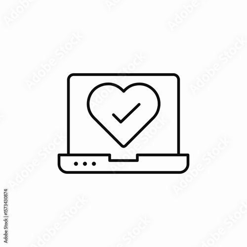 heart pulse computer icon sign vector
