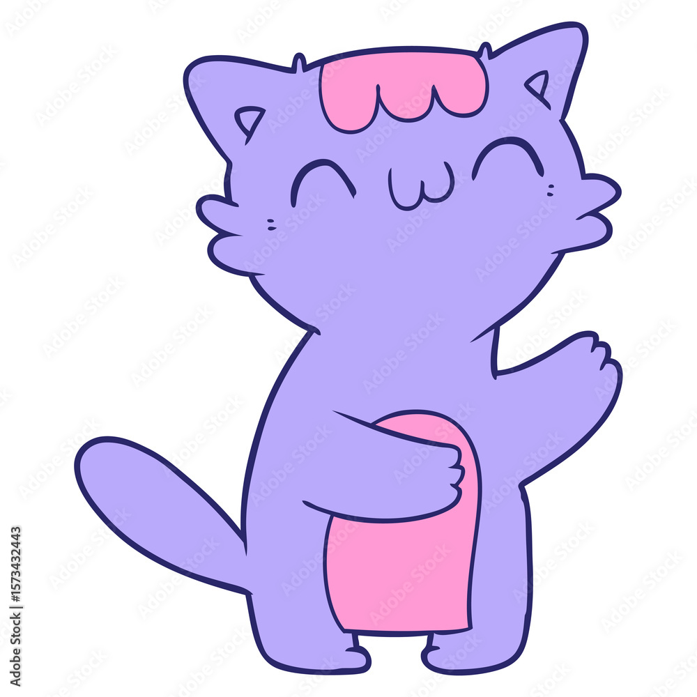 Obraz premium cartoon cat in bright neon color